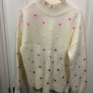 L - Loft colorful polka dot sweater